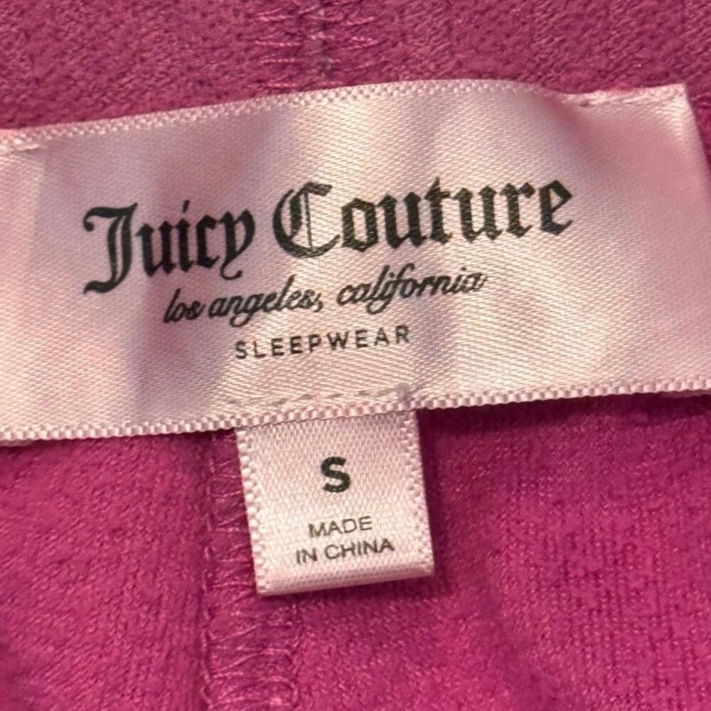 Juicy Couture Women's Velour Sleep Shorts Pink Rhinestone Logo S Small bling - Picture 3 of 4